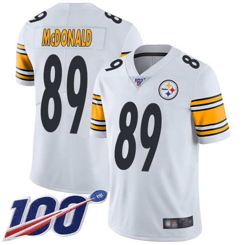 Youth Pittsburgh Steelers Football #89 Limited White Vance McDonald Road 100th Season Vapor Untouchable Nike NFL Jersey->youth nfl jersey->Youth Jersey